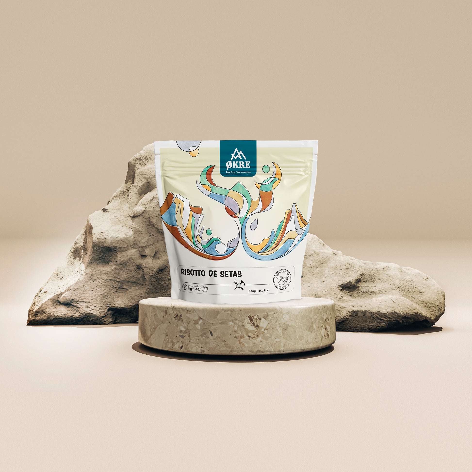 risotto de setas liofilizado